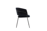 Garoa Eetkamerstoel - Set van 2 - Zwart velours - Eetkamerstoelen - Rebellenclub