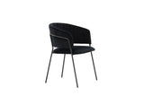 Garoa Eetkamerstoel - Set van 2 - Zwart velours - Eetkamerstoelen - Rebellenclub