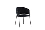 Garoa Eetkamerstoel - Set van 2 - Zwart velours - Eetkamerstoelen - Rebellenclub