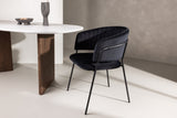 Garoa Eetkamerstoel - Set van 2 - Zwart velours - Eetkamerstoelen - Rebellenclub