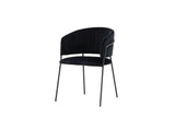 Garoa Eetkamerstoel - Set van 2 - Zwart velours - Eetkamerstoelen - Rebellenclub