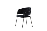 Garoa Eetkamerstoel - Set van 2 - Zwart velours - Eetkamerstoelen - Rebellenclub
