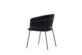Garoa Eetkamerstoel - Set van 2 - Zwart velours - Eetkamerstoelen - Rebellenclub