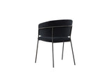 Garoa Eetkamerstoel - Set van 2 - Zwart velours - Eetkamerstoelen - Rebellenclub