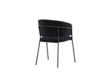 Garoa Eetkamerstoel - Set van 2 - Zwart velours - Eetkamerstoelen - Rebellenclub