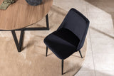 Kangasala Eetkamerstoel - Set van 2 - Zwart velours - Eetkamerstoelen - Rebellenclub