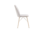 Keoni Eetkamerstoel - Set van 2 - Lichtgrijs velours - Eetkamerstoelen - Rebellenclub