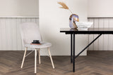 Keoni Eetkamerstoel - Set van 2 - Lichtgrijs velours - Eetkamerstoelen - Rebellenclub