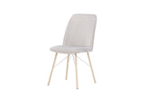 Keoni Eetkamerstoel - Set van 2 - Lichtgrijs velours - Eetkamerstoelen - Rebellenclub