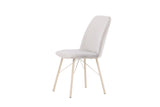 Keoni Eetkamerstoel - Set van 2 - Lichtgrijs velours - Eetkamerstoelen - Rebellenclub