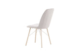 Keoni Eetkamerstoel - Set van 2 - Lichtgrijs velours - Eetkamerstoelen - Rebellenclub