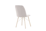 Keoni Eetkamerstoel - Set van 2 - Lichtgrijs velours - Eetkamerstoelen - Rebellenclub