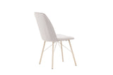Keoni Eetkamerstoel - Set van 2 - Lichtgrijs velours - Eetkamerstoelen - Rebellenclub