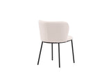 Ika Eetkamerstoel - Set van 2 - Wit bouclé - Eetkamerstoelen - Rebellenclub