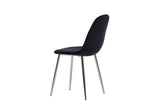 Hakaro Eetkamerstoel - Set van 2 - Zwart velours met chrome poten - Eetkamerstoelen - BRAM