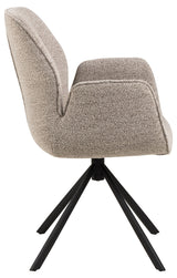 Arne Eetkamerstoel met Arm - Beige Bouclé - Eetkamerstoelen - Rebellenclub