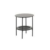 Berley Bijzettafel - ø50 cm - Zwart met Rattan - Bijzettafels - Rebellenclub