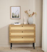Berley Dressoir met Lades - Eiken met Rattan - Dressoirs - Rebellenclub