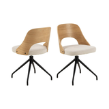 Betio Eetkamerstoel Met Draaipoot - Beige - Eetkamerstoelen - Rebellenclub