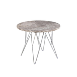 Broome Salontafel - ø55 - Grijsbruin Marmer Met Chrome Poten - Salontafels - Rebellenclub