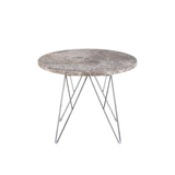 Broome Salontafel - ø55 - Grijsbruin Marmer Met Chrome Poten - Salontafels - Rebellenclub