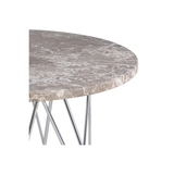 Broome Salontafel - ø55 - Grijsbruin Marmer Met Chrome Poten - Salontafels - Rebellenclub