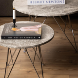 Broome Salontafel - ø55 - Grijsbruin Marmer Met Chrome Poten - Salontafels - Rebellenclub