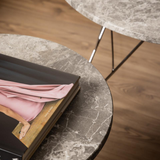 Broome Salontafel - ø55 - Grijsbruin Marmer Met Chrome Poten - Salontafels - Rebellenclub