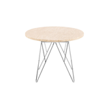 Broome Salontafel - ø55 - Travertin Look Met Chrome Poten - Salontafels - Rebellenclub