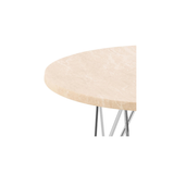 Broome Salontafel - ø55 - Travertin Look Met Chrome Poten - Salontafels - Rebellenclub