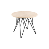 Broome Salontafel - ø55 - Travertin Look Met Zwart Stalen Poten - Salontafels - Rebellenclub