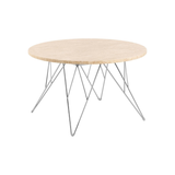 Broome Salontafel - ø80 - Travertin Look Met Chrome Poten - Salontafels - Rebellenclub