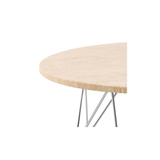 Broome Salontafel - ø80 - Travertin Look Met Chrome Poten - Salontafels - Rebellenclub