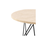 Broome Salontafel - ø80 - Travertin Look Met Zwart Stalen Poten - Salontafels - Rebellenclub