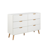 Caicos Ladekast - 135 x 40 cm - Wit Met Eiken - Kasten - Rebellenclub