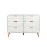 Caicos Ladekast - 135 x 40 cm - Wit Met Eiken - Kasten - Rebellenclub