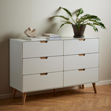Caicos Ladekast - 135 x 40 cm - Wit Met Eiken - Kasten - Rebellenclub