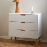 Caicos Ladekast - 80 x 40 cm - Wit Met Eiken - Kasten - Rebellenclub