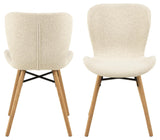 Eetkamerstoel Pescara - Set van 2 - Creme Bouclé - Eetkamerstoelen - Rebellenclub