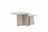 Eves Salontafel Set - 60 x 60 cm - Beige Marmerlook - Salontafels - Rebellenclub