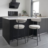 Flen Barkruk - Set Van 2 - Wit Bouclé - Barkrukken - Rebellenclub