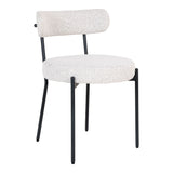 Flen Eetkamerstoel - Set Van 2 - Wit Bouclé - Eetkamerstoelen - Rebellenclub