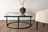 Glesborg Salontafel - 90 x 90 cm - zwart met glas - Salontafels - Rebellenclub