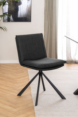 Goole Eetkamerstoel - Donker Grijs met mat zwart frame - Eetkamerstoelen - Rebellenclub