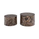 Gubbio Salontafel - 58 x 58 cm - Bruin Marmer Look - Set van 2 - Salontafels - Rebellenclub