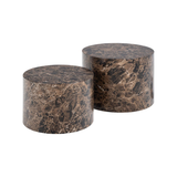 Gubbio Salontafel - 58 x 58 cm - Bruin Marmer Look - Set van 2 - Salontafels - Rebellenclub