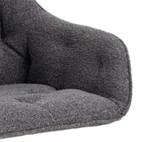 Harstad Eetkamerstoel - Antraciet Bouclé met een Mat Zwart Frame - Eetkamerstoelen - Rebellenclub
