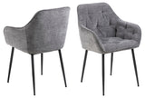 Harstad Eetkamerstoel - Antraciet met een Mat Zwart Frame - Eetkamerstoelen - Rebellenclub