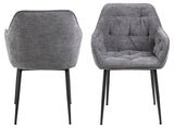 Harstad Eetkamerstoel - Antraciet met een Mat Zwart Frame - Eetkamerstoelen - Rebellenclub