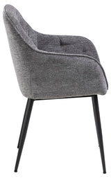 Harstad Eetkamerstoel - Antraciet met een Mat Zwart Frame - Eetkamerstoelen - Rebellenclub